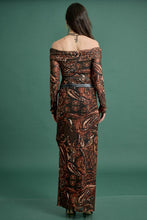 Load image into Gallery viewer, Paisley Off-Shoulder Dress w/ Belt