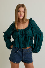 Load image into Gallery viewer, Sheer Ruffle Blouse