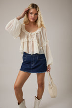 Load image into Gallery viewer, Sheer Ruffle Blouse